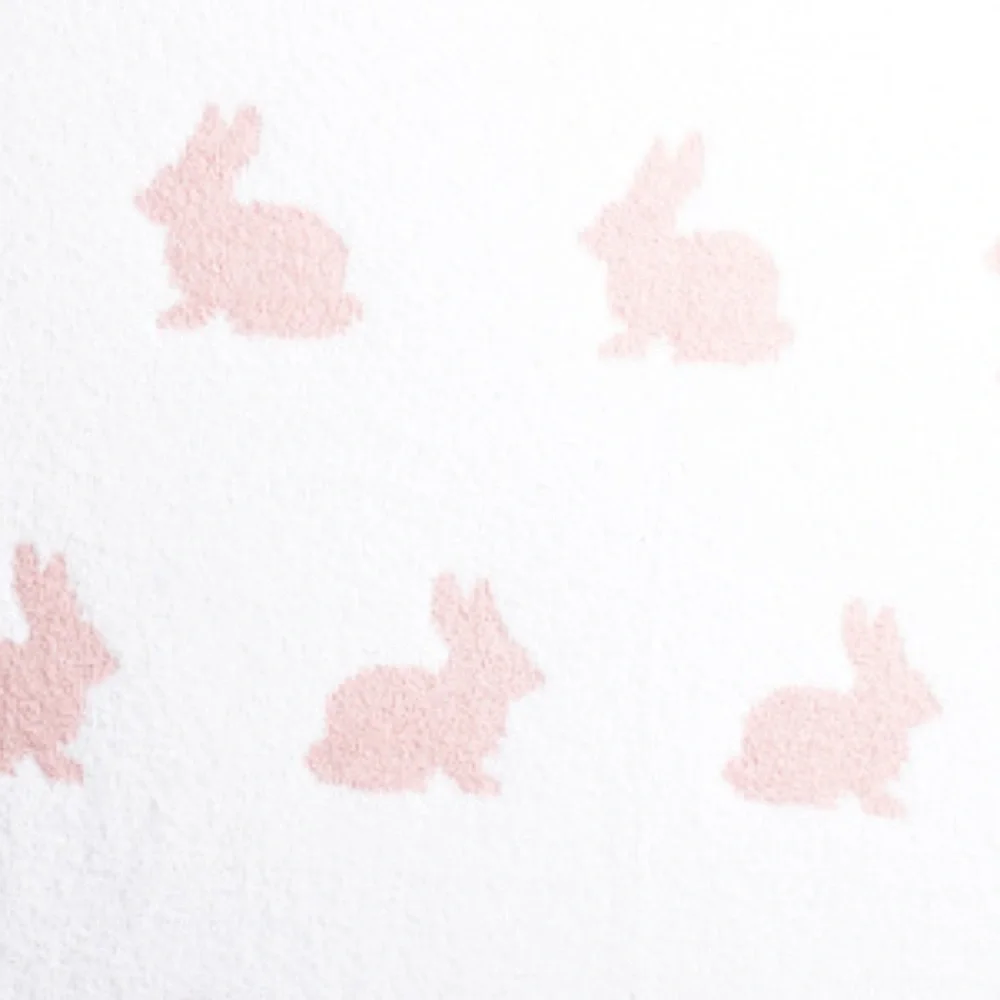 The Farmhouse by Rachel Ashwell Feather Knit Pink Easter Bunny Throw Blanket